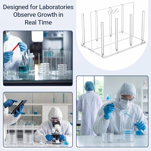 حامل أطباق بيتري من لينوسين بسعة 90 مم يحمل ما يصل إلى 60 طبقًا، موزع أطباق بيتري من الأكريليك الشفاف، منظم تخزين قابل للتكديس في المختبر مع وسادات مضادة للانزلاق، قابل للفصل وسهل التنظيف in Kuwait