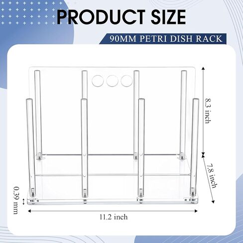 حامل أطباق بيتري من لينوسين بسعة 90 مم يحمل ما يصل إلى 60 طبقًا، موزع أطباق بيتري من الأكريليك الشفاف، منظم تخزين قابل للتكديس في المختبر مع وسادات مضادة للانزلاق، قابل للفصل وسهل التنظيف in Kuwait