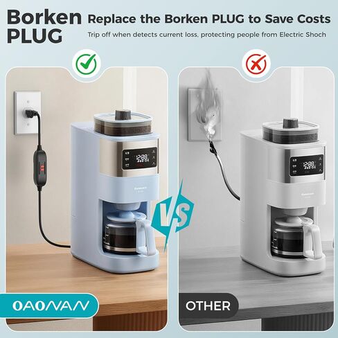 قابس GFCI مضمن 15 أمبير مع إعادة ضبط تلقائي، حماية سهلة وآمنة من الأعطال الأرضية من الدرجة الصناعية لغسالة ضغط الطاقة، حوض استحمام ساخن، مكيف الهواء، مجفف الشعر، الأدوات الخارجية، جزازات العشب in Kuwait