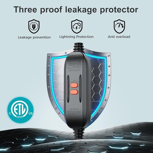 قابس GFCI مضمن 15 أمبير مع إعادة ضبط تلقائي، حماية سهلة وآمنة من الأعطال الأرضية من الدرجة الصناعية لغسالة ضغط الطاقة، حوض استحمام ساخن، مكيف الهواء، مجفف الشعر، الأدوات الخارجية، جزازات العشب in Kuwait