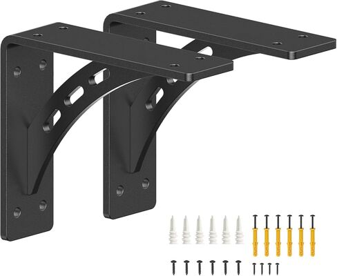 24 "x15" x4 "أقواس الرف الثقيلة ، Max Load 1100 lbs ، أقواس ميتال سبيوم مميزة - دعم كونترتوب - مجموعة من 2 in Kuwait