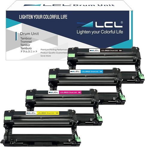 LCL Compatible DR223CL Drum Unit Replacement for Brother DR-223 DR223 DR-223CL Compatible with HL-L3210CW HL-L3230CDW HL-L3290CDW HL-L3270CDW Printer for Black or Cyan or Magenta or Yellow (4-Pack) in Kuwait