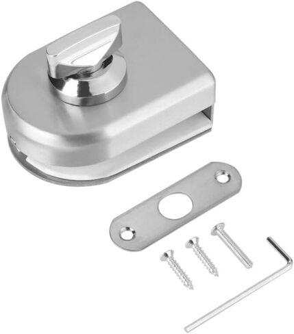 Glass Door Lock, 10~12mm Stainless Steel Latch Rotary Knob Open/Close Home Hotel Bathroom Tools Hardware in Kuwait