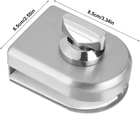 Glass Door Lock, 10~12mm Stainless Steel Latch Rotary Knob Open/Close Home Hotel Bathroom Tools Hardware in Kuwait