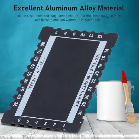 Wet Film Thickness Gauge Comb: Aluminium Alloy Double Sided Wet Film Thickness Gauge Card - Mil Scale Step and Notched Gauge Gauge for Paints Resins in Saudi Arabia