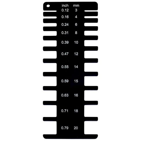 مقياس سمك الأكريليك الأسود من BENECREAT، أداة فحص بحجم مطلي 8.1 × 3.1 × 0.1 بوصة، أداة قياس محمولة لفحص حجم الزجاج in Saudi Arabia