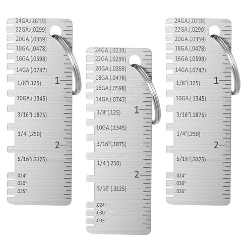 3 PCS Stainless Steel Wire Gauge Measuring Tool, Wire/Metal Sheet Thickness Gauge Portable Welding Gage Plated Size Inspection Tool Welding Tools Accessories in Saudi Arabia