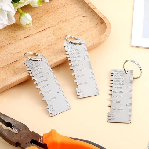 3 PCS Stainless Steel Wire Gauge Measuring Tool, Wire/Metal Sheet Thickness Gauge Portable Welding Gage Plated Size Inspection Tool Welding Tools Accessories in Saudi Arabia