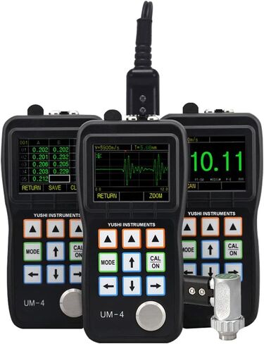 YUSHI UM-4DL Ultrasonic Thickness Gauge/Tester/Meter, 0.025'' to 20'' / TC510 Probe, Through Paint & Coatings & Data Logger,A-scan Snapshot,Interchangeable Probe/Transducer Option Available in Saudi Arabia