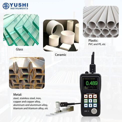YUSHI UM-4DL Ultrasonic Thickness Gauge/Tester/Meter, 0.025'' to 20'' / TC510 Probe, Through Paint & Coatings & Data Logger,A-scan Snapshot,Interchangeable Probe/Transducer Option Available in Saudi Arabia