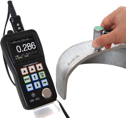 YUSHI UM-4DL Ultrasonic Thickness Gauge/Tester/Meter, 0.025'' to 20'' / TC510 Probe, Through Paint & Coatings & Data Logger,A-scan Snapshot,Interchangeable Probe/Transducer Option Available in Saudi Arabia