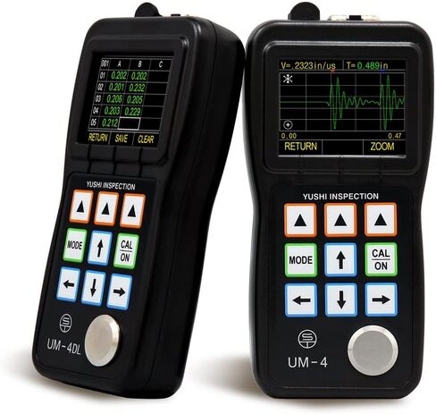 YUSHI UM-4DL Ultrasonic Thickness Gauge/Tester/Meter, 0.025'' to 20'' / TC510 Probe, Through Paint & Coatings & Data Logger,A-scan Snapshot,Interchangeable Probe/Transducer Option Available in Saudi Arabia