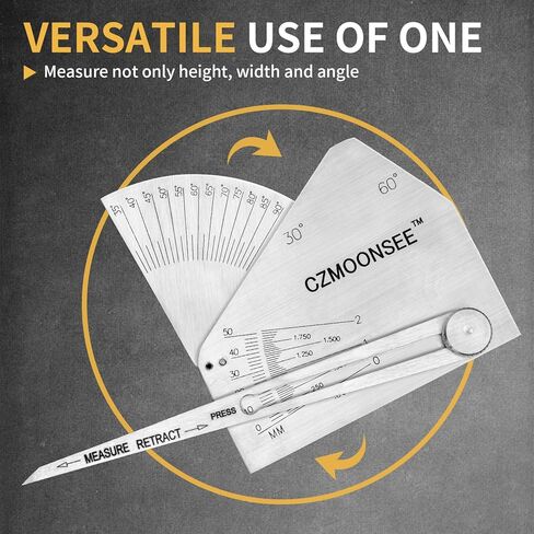 SKEW-T Stainless Steel Oblique Welding Inspection Ruler Angle Weld Gauge Welding Point Measurement Gauge Welding Angle Gauge ulnar Test Ruler in Kuwait