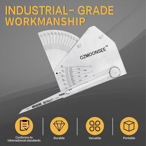 SKEW-T Stainless Steel Oblique Welding Inspection Ruler Angle Weld Gauge Welding Point Measurement Gauge Welding Angle Gauge ulnar Test Ruler in Kuwait