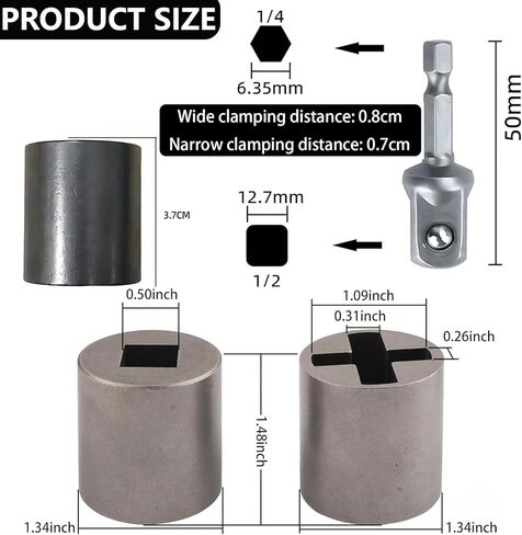 Universal Jack Socket Adapter for Hand Drill, Scissor Jack Drill Adapter for Car, with a 1/2 in Socket Adapter Bit in Saudi Arabia