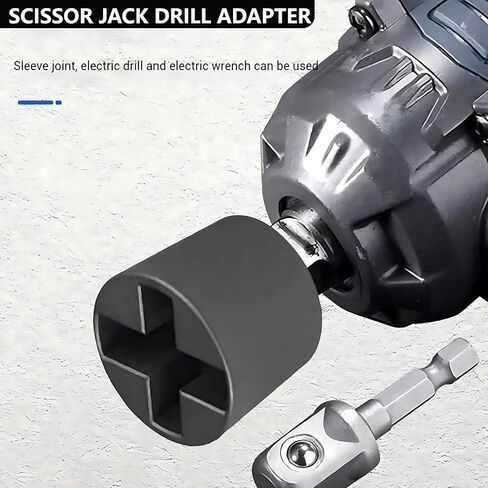 Universal Jack Socket Adapter for Hand Drill, Scissor Jack Drill Adapter for Car, with a 1/2 in Socket Adapter Bit in Saudi Arabia