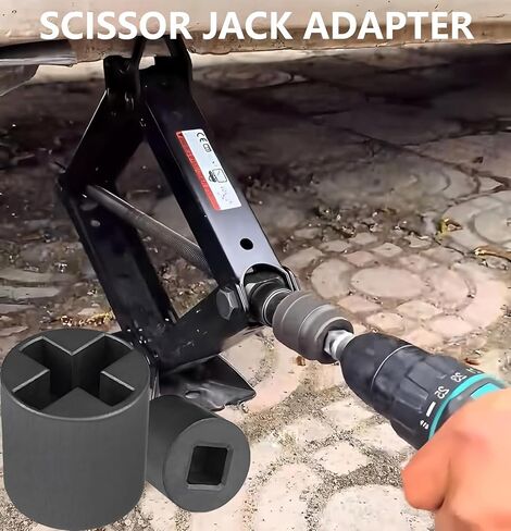Universal Jack Socket Adapter for Hand Drill, Scissor Jack Drill Adapter for Car, with a 1/2 in Socket Adapter Bit in Saudi Arabia