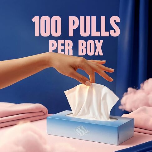 Bulk Tissues, 30 Flat Boxes, 100 Sheets/Box, 3000 Facial Tissues Total, 2-Ply, Soft, White, for Office, Business & Home, Commercial Flat Box Tissues, Hypoallergenic, Unscented, Packaging May Vary in Kuwait