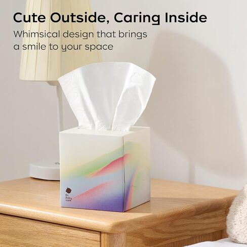 Bc Babycare Cloud Touch Lotion Ultra Soft Facial Tissues, Hypoallergenic, Plant-based Materials, Clean Gentle Baby Essentials, 60 Tissues Per Box, 5-Ply (60 Count (Pack of 4)) in Kuwait