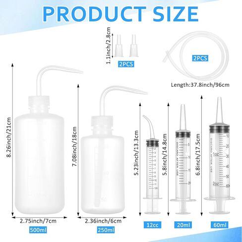مجموعة النظام الغذائي السائل للمشروبات الغازية المكونة من 10 قطع لجراحة الفك، 2 حقنة مباشرة، 2 موصلات، 2 حقنة منحنية، 2 زجاجة ضغط، 2 أنبوب، لوازم التعافي من جراحة الفك لتناول السوائل وشربها in Kuwait