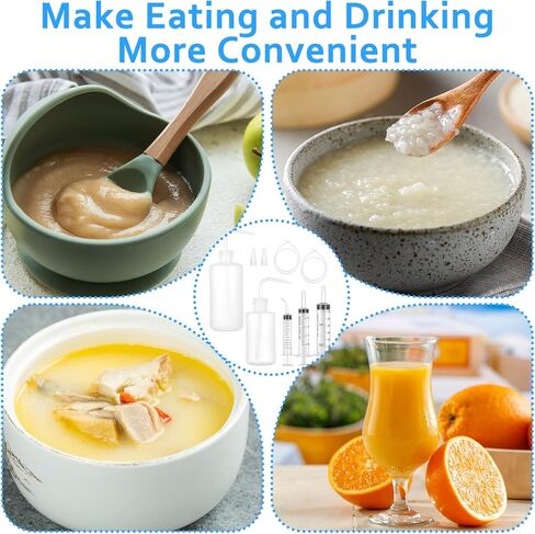 مجموعة النظام الغذائي السائل للمشروبات الغازية المكونة من 10 قطع لجراحة الفك، 2 حقنة مباشرة، 2 موصلات، 2 حقنة منحنية، 2 زجاجة ضغط، 2 أنبوب، لوازم التعافي من جراحة الفك لتناول السوائل وشربها in Kuwait