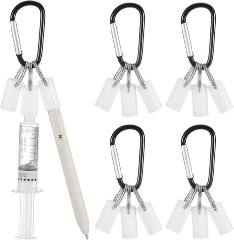 Leinuosen 4 Sets Nurse Week Appreciation Gift, Silicone Syringe Cap Holder with Keyring, Pen Cap Holder for Medical Assistant Nursing Student, Bagel Reel Accessory (Classic Style,White) in Saudi Arabia