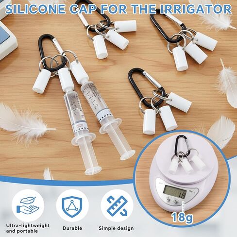 Leinuosen 4 Sets Nurse Week Appreciation Gift, Silicone Syringe Cap Holder with Keyring, Pen Cap Holder for Medical Assistant Nursing Student, Bagel Reel Accessory (Classic Style,White) in Saudi Arabia