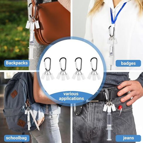 Leinuosen 4 Sets Nurse Week Appreciation Gift, Silicone Syringe Cap Holder with Keyring, Pen Cap Holder for Medical Assistant Nursing Student, Bagel Reel Accessory (Classic Style,White) in Saudi Arabia