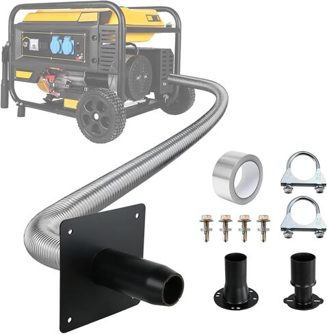Generator Exhaust Extension Silencer Kit - Generator Muffler Silencer Kit Insulated Through-Wall Mounting Plate Compatible with Honda Eu6500/Eu7000is Firman H07552 Wh03242 T07571 T07573, Reduce Noise in Kuwait