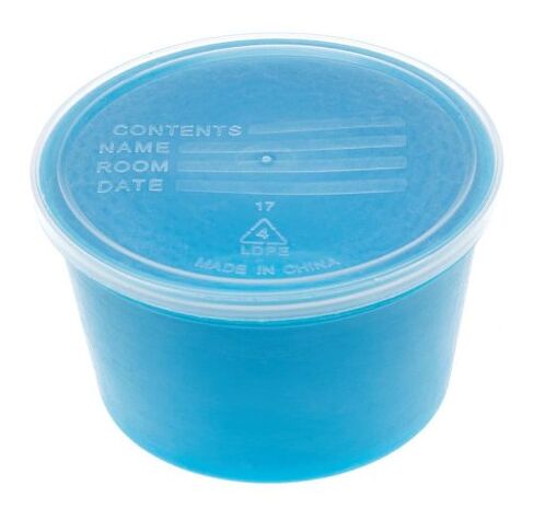 Medline Denture Containers with Lid, Aqua/Clear, 8 Ounces, Imprinted for Identification, Case of 250 in Kuwait