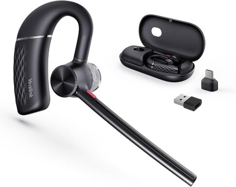 Yealink BH71 Pro Bluetooth Headset with USB-C/A Dongle, Teams Certified, Wireless Earphone for Cell Phone,PC,Laptop,Noise Cancelling Microphone, Adjustable Ear Hook in Kuwait