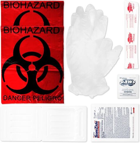 MFASCO القيء والتنظيف السائل الجسدي - مجموعات انسكاب الدم ، مجموعة تسرب سائل الجسم - حل شامل للتنظيف للمخاطر الصحية وإسقاط مجموعة الإسعافات الأولية جاهزة in Kuwait