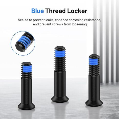 طقم براغي منقط أحمر 9 قطع M4 بقطر 6 مم يتضمن 16 مم/17.5 مم/19 مم لبصريات Red Dot Sight والتركيب المتوافق مع DeltaPoint Pro، قفل خيط أزرق من الفولاذ المقاوم للصدأ in Kuwait