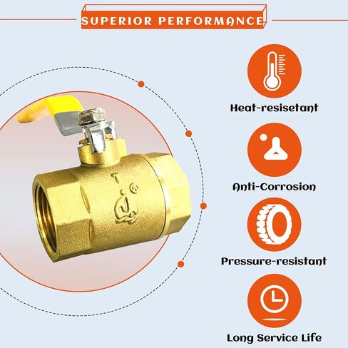 2-حزمة 1 بوصة صمام كروي نحاسي كامل المنفذ، 1 بوصة صمام نحاسي NPT، 1 بوصة أنثى × أنثى خيط نحاسي عالي التحمل لإيقاف المياه والزيت والغاز in Kuwait