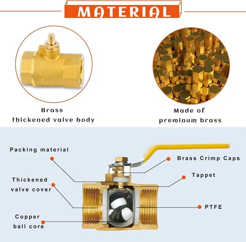 2-حزمة 1 بوصة صمام كروي نحاسي كامل المنفذ، 1 بوصة صمام نحاسي NPT، 1 بوصة أنثى × أنثى خيط نحاسي عالي التحمل لإيقاف المياه والزيت والغاز in Kuwait