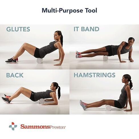 Sammons Preston Foam Therapy Roll, Round 3" x 36" High Density Foam Roller for Exercise, Massage, Balance, Yoga, Physical Therapy, and Flexibility, Ideal for Home, Gym, or Studio in Kuwait