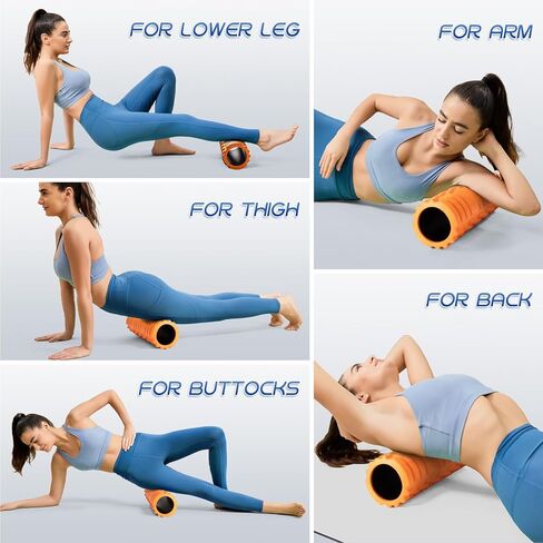 Foam Roller High Density 18" Foam Roller for Deep Tissue Muscle Massage, Trigger Point Fitness Exercise Massage Roller Self-Myofascial Back Roller Release for Whole Body in Kuwait