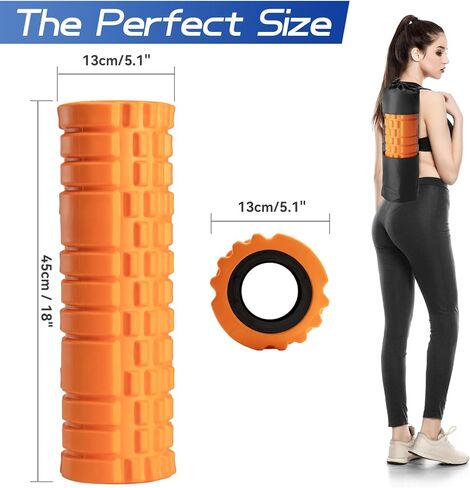Foam Roller High Density 18" Foam Roller for Deep Tissue Muscle Massage, Trigger Point Fitness Exercise Massage Roller Self-Myofascial Back Roller Release for Whole Body in Kuwait