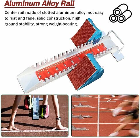 Starting Block Sprinter Pedals, Sports Adjustable Sprinter Starting Block for Racing, Aluminum Alloy Track & Field Starting Blocks, 6 Angle Adjustable Pedal, for Plastic Runway Cinder Track in Saudi Arabia