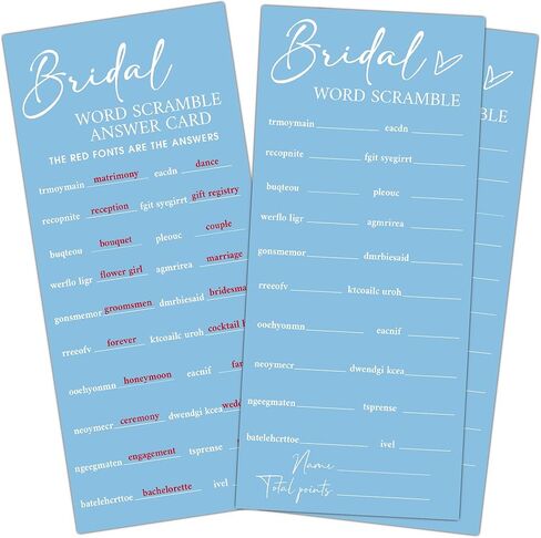 وقالت إنها بطاقات ألعاب دش الزفاف الأزرق البسيط ، قالت ، ألعاب دش الزفاف ، بطاقة حفل زفاف لحفل الخطوبة لـ 25 ضيفًا ، مستلزمات حفلات الزفاف 4 × 9 بوصة. in Kuwait