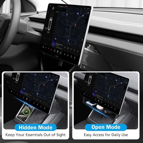 تحت مربع تخزين الشاشة لـ Tesla Cybertruck 2024 2025 ، صينية منظمات لوحة المعلومات المخفية المركزية مع بطانة مضادة للانزلاق ، إكسسوارات داخلية Cybertruck in Kuwait