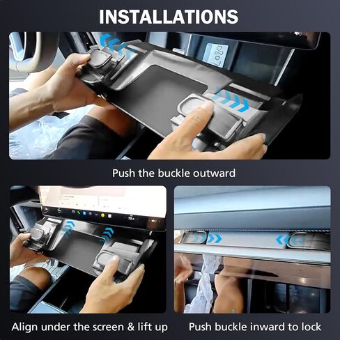 تحت مربع تخزين الشاشة لـ Tesla Cybertruck 2024 2025 ، صينية منظمات لوحة المعلومات المخفية المركزية مع بطانة مضادة للانزلاق ، إكسسوارات داخلية Cybertruck in Kuwait