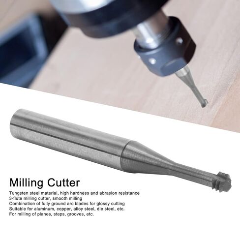 آلة قطع طحن فولاذ التنغستن 3 فلوت مترية 60 درجة لنقش الخيوط، M5x0.8xD6x50، أداة صناعية ذات جودة ممتازة لطحن وطحن مواد متعددة in Kuwait