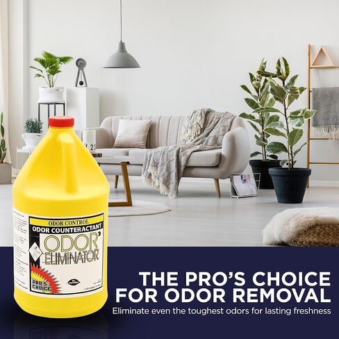 مزيل الروائح الكريهة من بروس تشويس للرائحة القوية، مزيل الروائح الكريهة للسجاد بقوة احترافية ومحلول منظف المفروشات، منظف مركز متعدد الأغراض لمزيل الروائح الكريهة المنزلي، مزيل الرائحة، 1 جالون in Kuwait