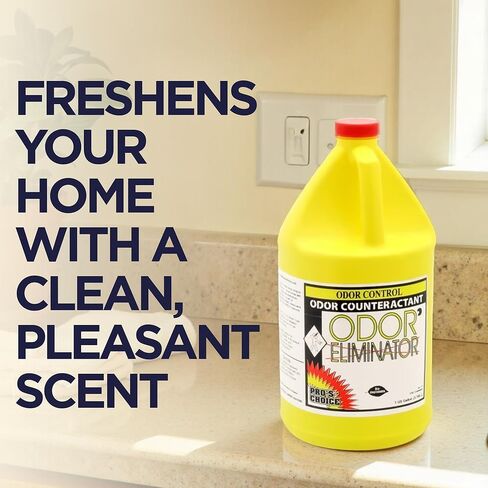 مزيل الروائح الكريهة من بروس تشويس للرائحة القوية، مزيل الروائح الكريهة للسجاد بقوة احترافية ومحلول منظف المفروشات، منظف مركز متعدد الأغراض لمزيل الروائح الكريهة المنزلي، مزيل الرائحة، 1 جالون in Kuwait