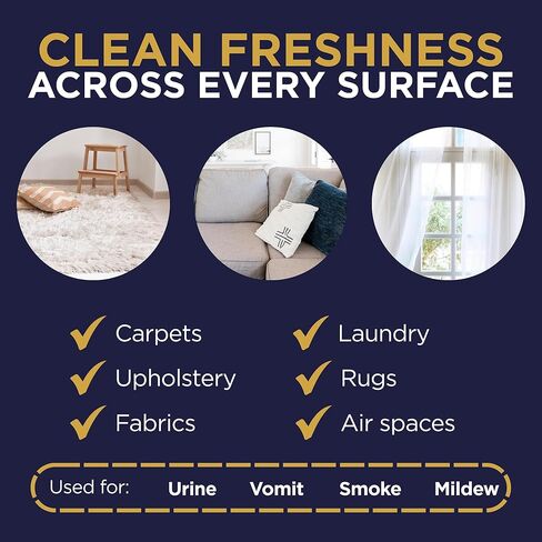 مزيل الروائح الكريهة من بروس تشويس للرائحة القوية، مزيل الروائح الكريهة للسجاد بقوة احترافية ومحلول منظف المفروشات، منظف مركز متعدد الأغراض لمزيل الروائح الكريهة المنزلي، مزيل الرائحة، 1 جالون in Kuwait