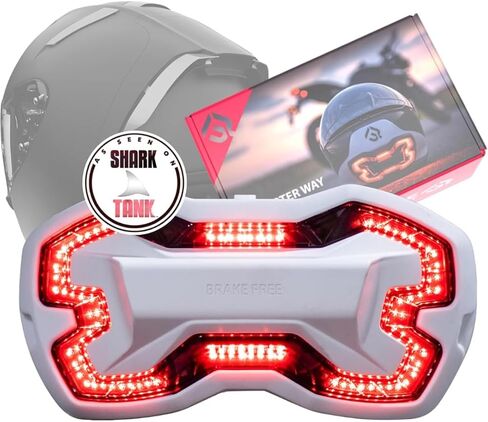 Brake Free Helmet Light - Smart Wireless Motorcycle Lights- Weatherproof LED Motorcycle Helmet Light - Lightweight & Aerodynamic Design - Smart Brake Detection - Single Button Operation - Black in Saudi Arabia