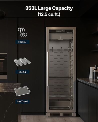 ثلاجة Upstreman للشيخوخة الجافة لشرائح اللحم، 353 لترًا من اللحوم الجافة، والريب آي، ولحم الضأن، ولحم الخنزير، سعة 279 رطلًا، ثلاجة احترافية للعمر الجاف للمطعم/البار/المطبخ، ولحوم البقر الممتازة في 21-45 يومًا (12.5 قدم مكعب) in Kuwait