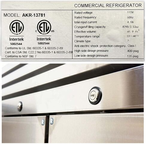 Commercial Refrigerator 2-Doors Solid Upright Reach in Two Section Inside Stainless Steel 54" Width, Capacity 43 Cuft, Bottom Mounted Restaurant Quality Kitchen Cooler Fridge, NSF Certified in Kuwait