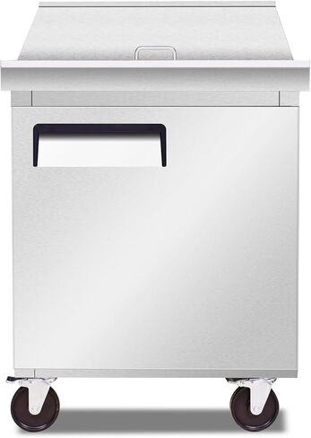 cooler depot Commercial Refrigerated Sandwich Prep Table Mega Top 1-door 27" NSF 7.2 Cuft (Stainless Steel, 28" L, x 34" D, x 43" H) ASR-0786 in Kuwait